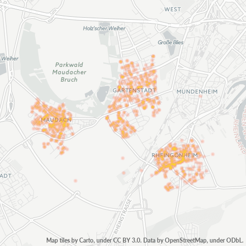Heatmap für plz 67067