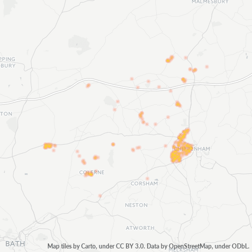 SN14 Business Density Heatmap