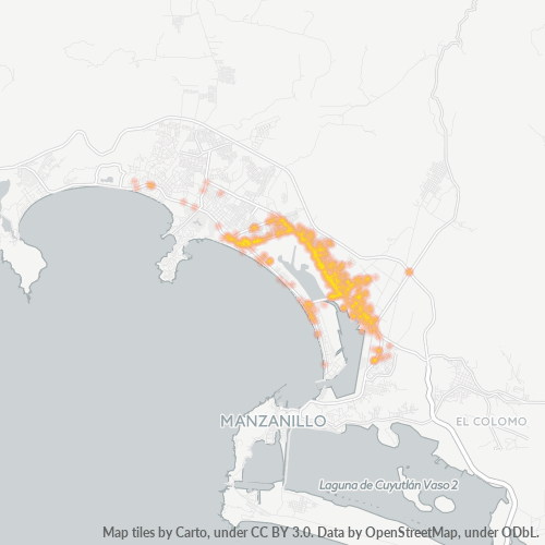 28219 Mapa de calor de densidad empresarial