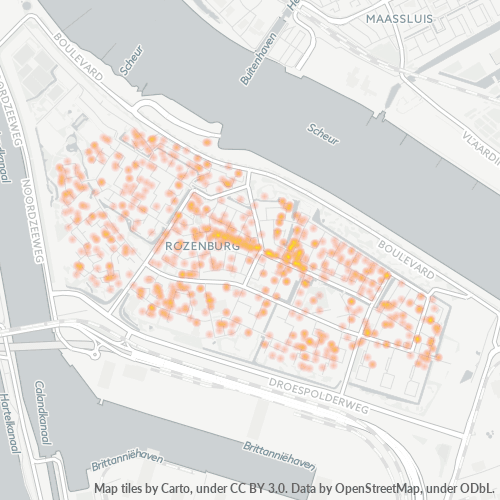Heatmap voor postcode 3181