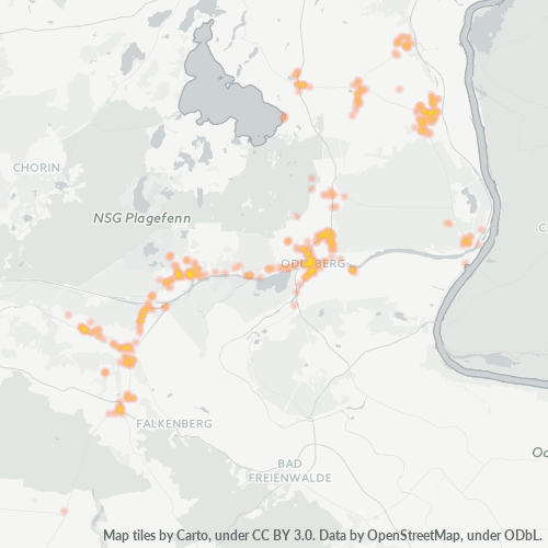 Heatmap für plz 16248