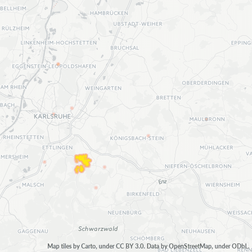 Heatmap für plz 76337