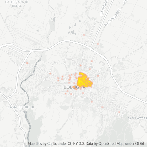 40126 Mappa di concentrazione per la densità di aziende