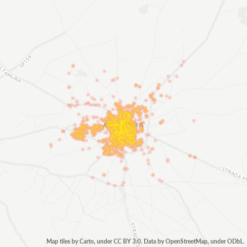 70022 Mappa di concentrazione per la densità di aziende