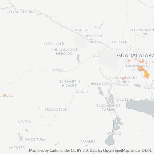 45680 Mapa de calor de densidad empresarial