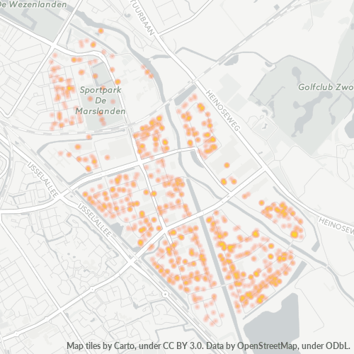 Heatmap voor postcode 8013