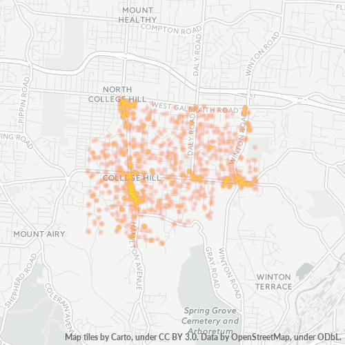 45224 Business Density Heatmap