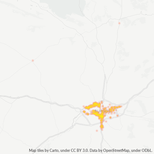 Mapa de calor para código postal 09001