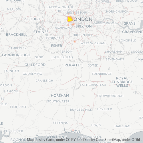 Heatmap for postal code W12