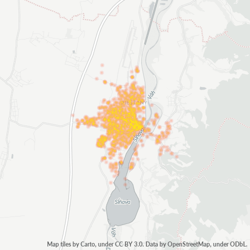 921 01 Teplotná mapa obchodnej hustoty