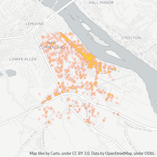 17070 Business Density Heatmap