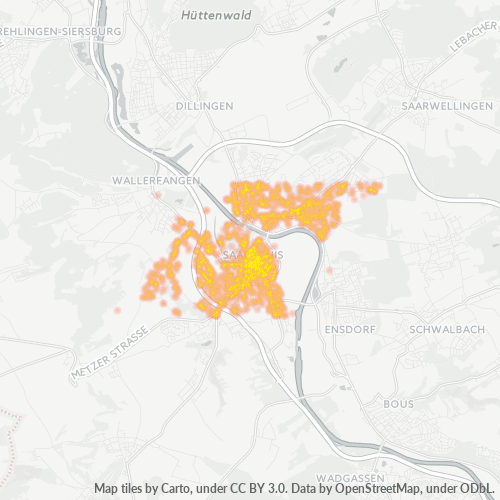 66740 Standortdichte-Heatmap