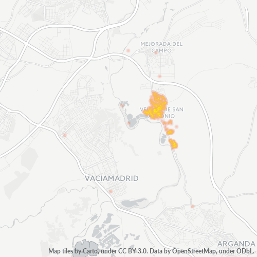 Mapa de calor para código postal 28891