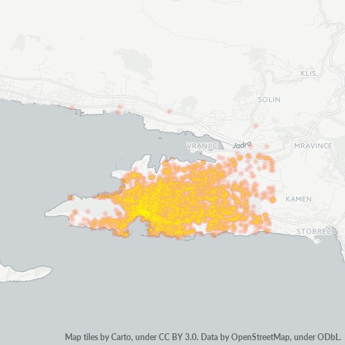 21000 Vrelinska mapa gustoće poslovanja