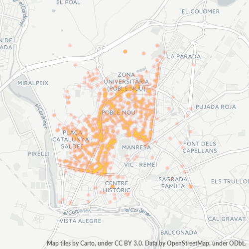 Mapa de calor para código postal 08242