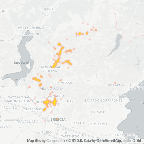 25060 Mappa di concentrazione per la densità di aziende