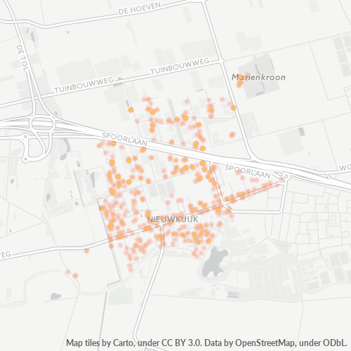 Heatmap voor postcode 5253