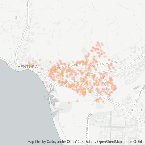 93002 Business Density Heatmap
