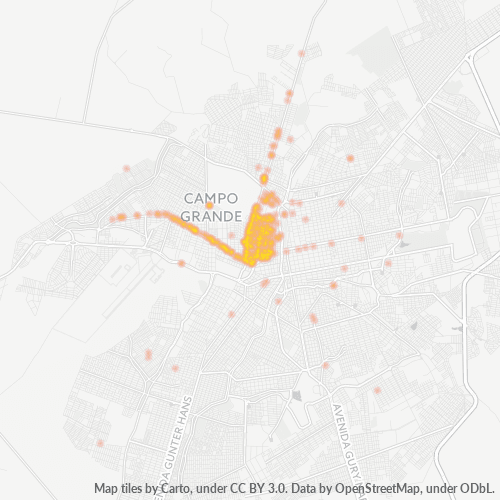 79009-000 Mapa de calor de densidad empresarial