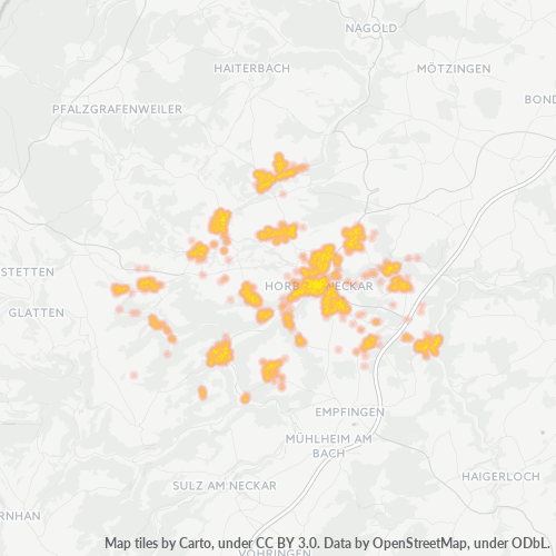 Heatmap für plz 72160