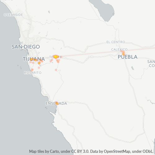 21400 Mapa de calor de densidad empresarial