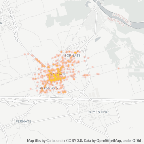 28066 Mappa di concentrazione per la densità di aziende