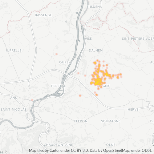 Heatmap voor postcode 4670