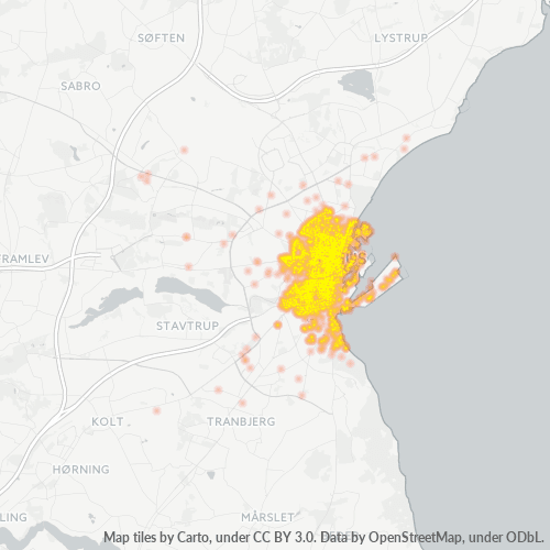 8000 Heatmap over forretningstæthed