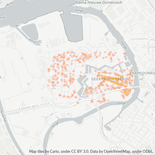 Heatmap voor postcode 4931