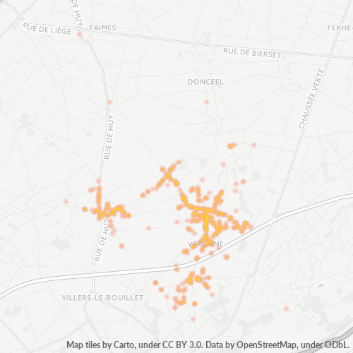 Heatmap voor postcode 4537