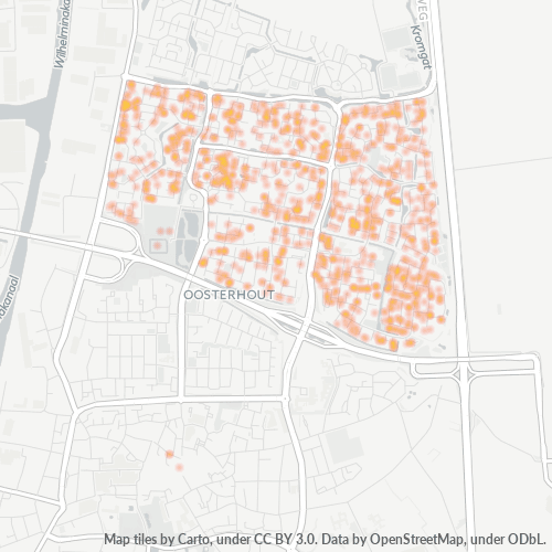 Heatmap voor postcode 4907