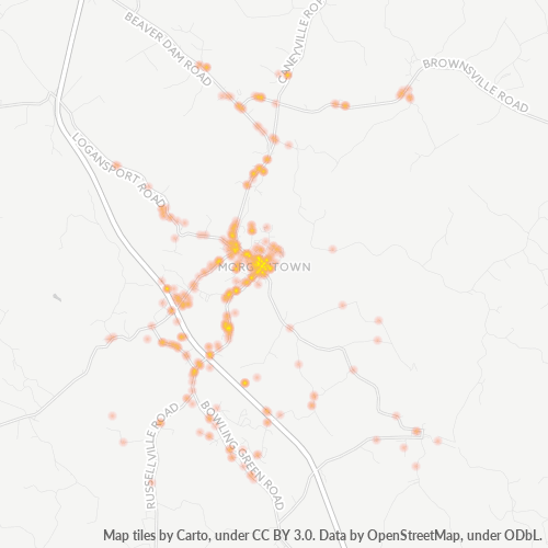 42261 Business Density Heatmap