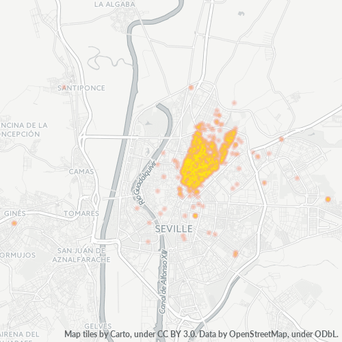 Mapa de calor para código postal 41008