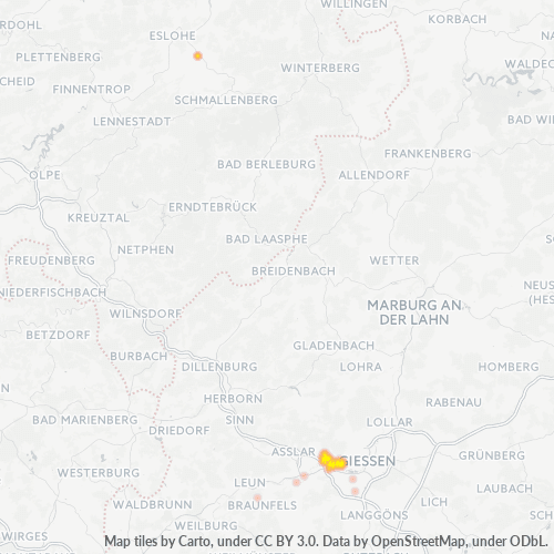 Heatmap für plz 35633