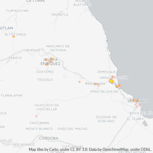 91680 Mapa de calor de densidad empresarial