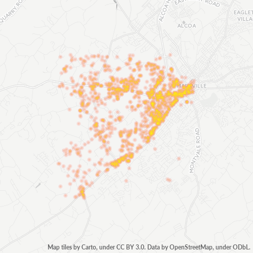 37801 Business Density Heatmap