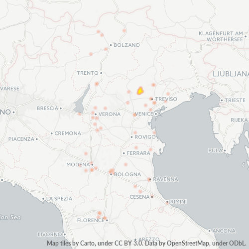 31031 Mappa di concentrazione per la densità di aziende