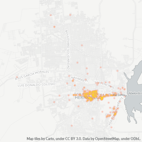 83270 Mapa de calor de densidad empresarial