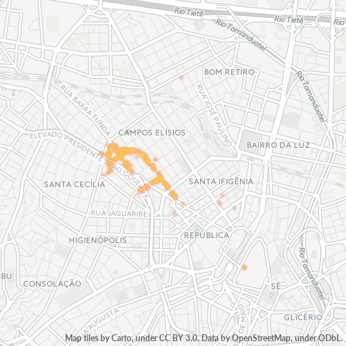 01201-000 Mapa de calor de densidad empresarial