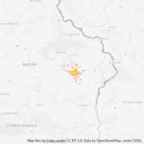 26-700 Mapa intensywności działalności gospodarczej