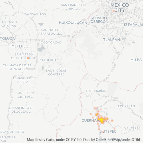 62450 Mapa de calor de densidad empresarial