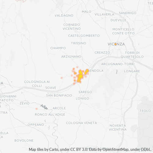 Mappa di calore per cap 36054