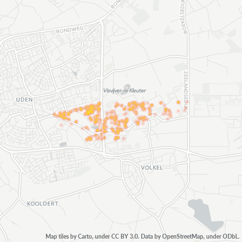 Heatmap voor postcode 5405