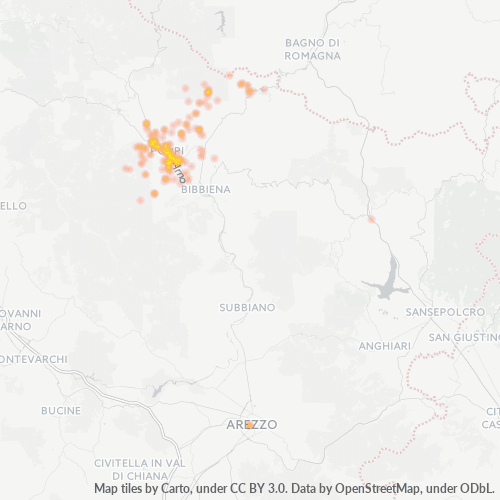 Mappa di calore per cap 52014