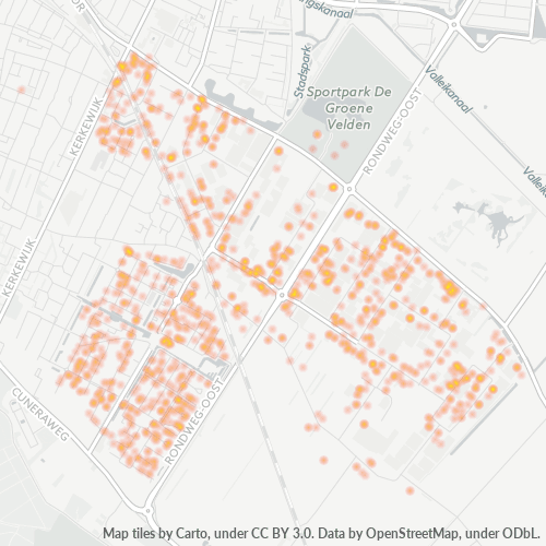 Heatmap voor postcode 3903