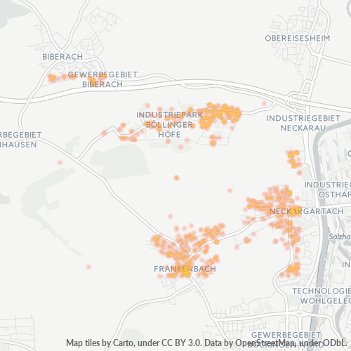 Heatmap für plz 74078
