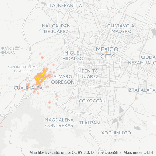 05100 Mapa de calor de densidad empresarial