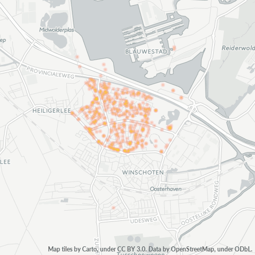 Heatmap voor postcode 9675