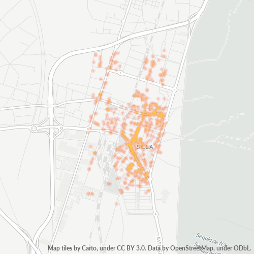 Mapa de calor para código postal 46460