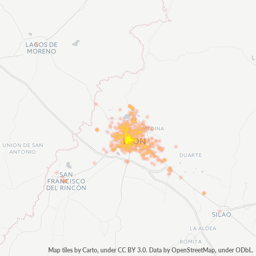 37000 Mapa de calor de densidad empresarial